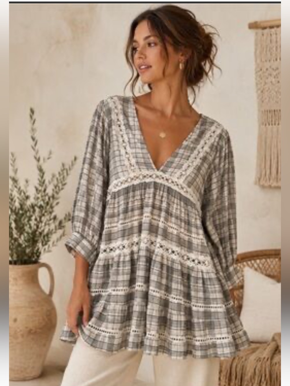 Free people plaid tunic